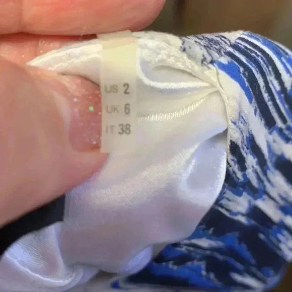 Tahari, NWOT,  Professional Sheath Dress, Cotton Elastane, blue, gray, white - Picture 6 of 10